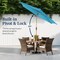 Best Choice Products 10ft Outdoor Woodgrain Pattern Steel Market Patio Umbrella w/ Crank, Tilt